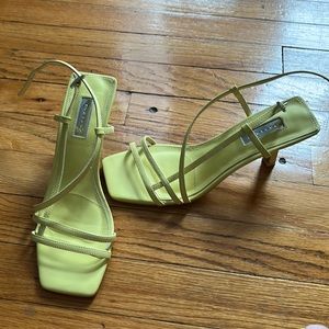 Topshop genuine leather square toe heels